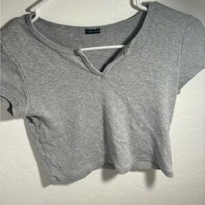 Gray Brandy Melville Crop Top Shirt